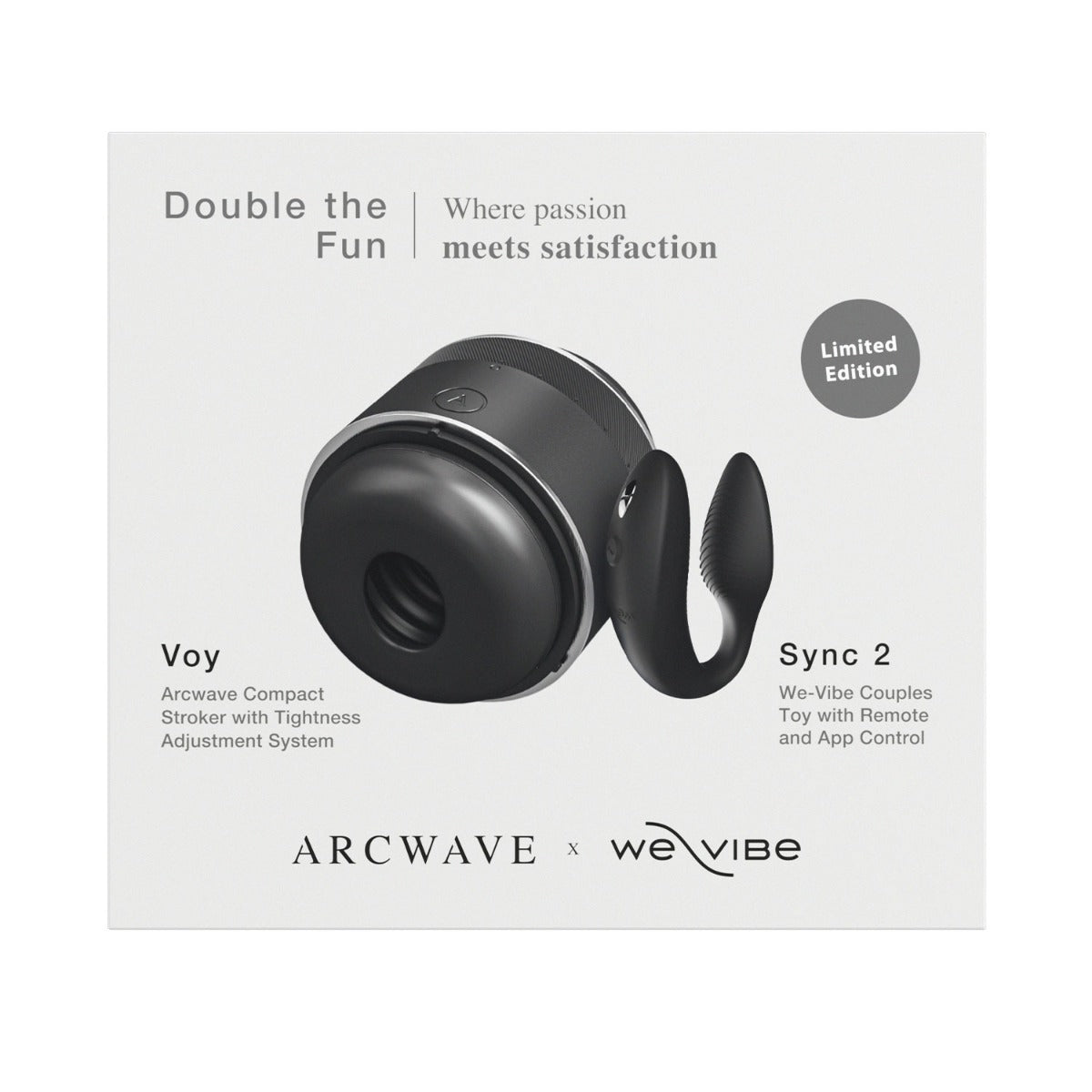Arcwave X We-Vibe - Double The Fun Voy Manual Stroker And Sync 2 App-Controlled Vibrator-6
