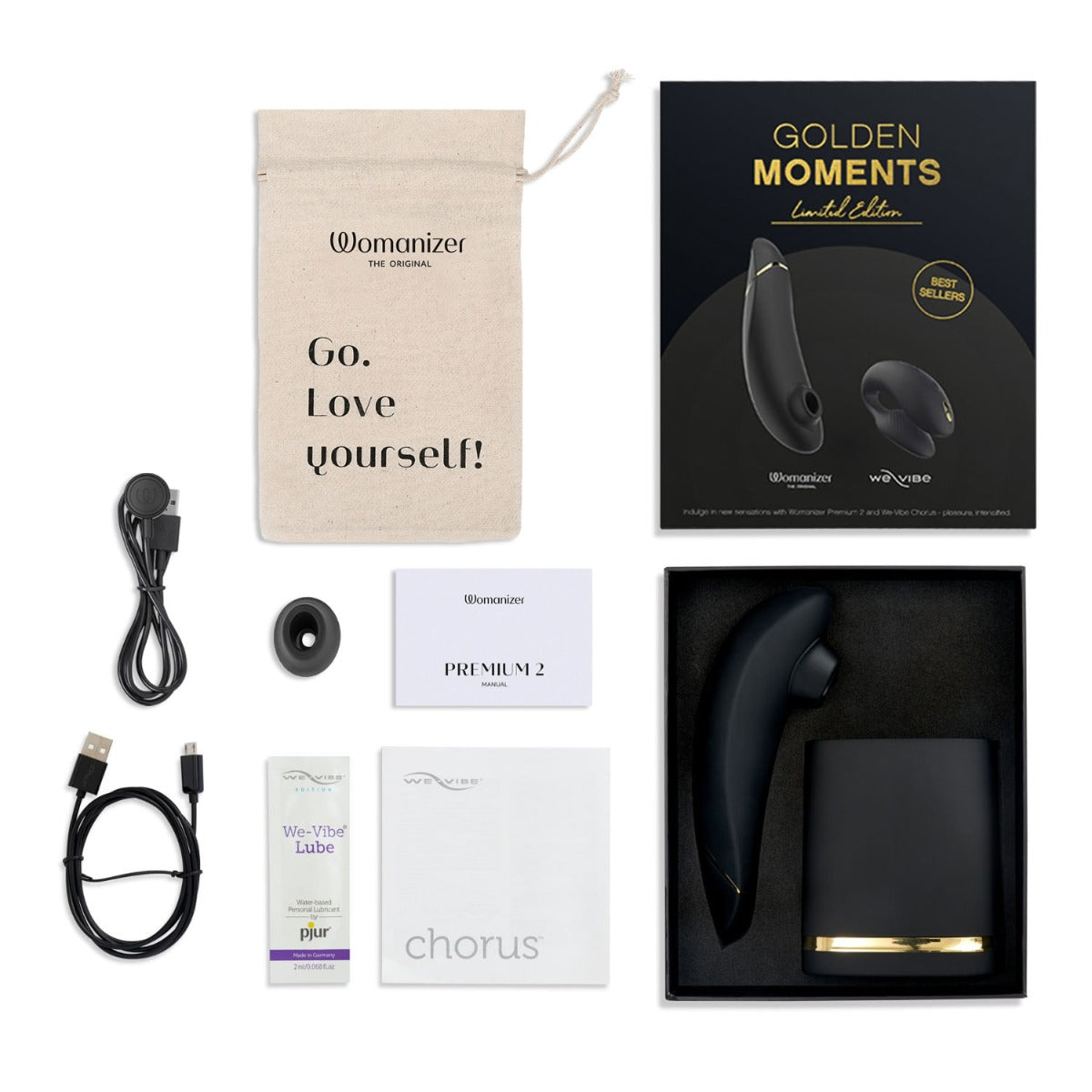Womanizer X We-Vibe - Golden Moments 2 Collection Chorus And Premium 2 Limited Edition Couple Vibrator