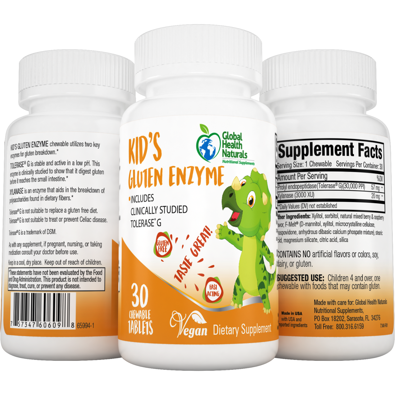 Global Health Naturals Kid's Gluten Enzyme 30 ct | Little Baby.