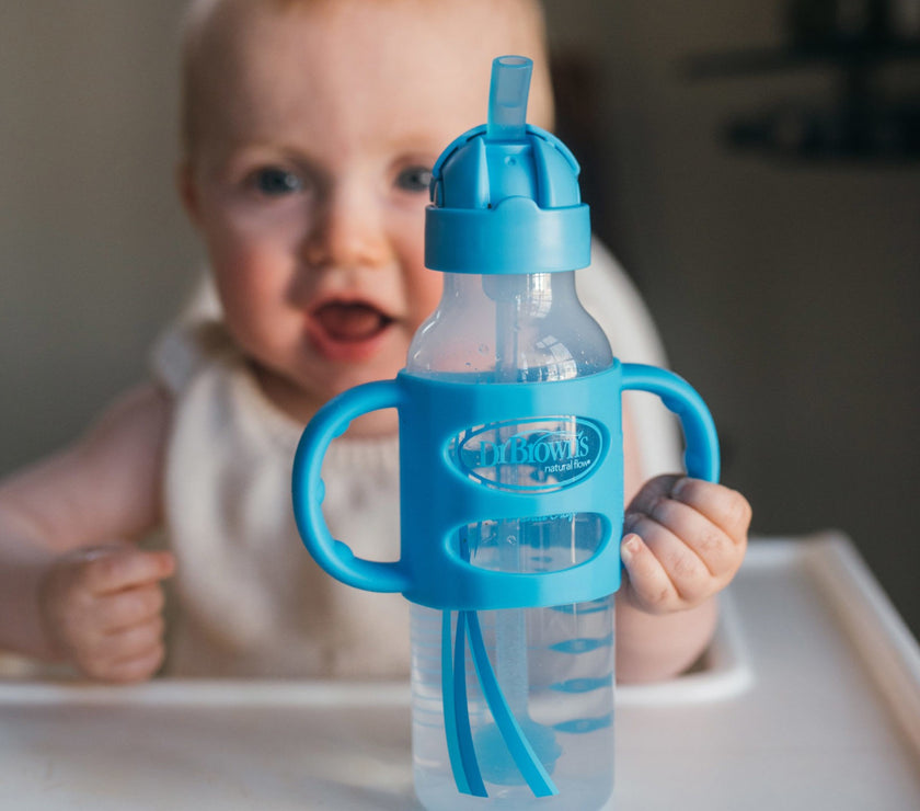 Dr. Brown’s PP Narrow Sippy Straw Bottle w Silicone Handles (Assorted Designs