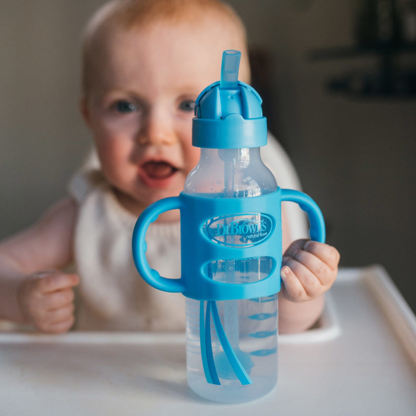 Dr. Brown’s PP Narrow Sippy Straw Bottle w Silicone Handles (Assorted Designs