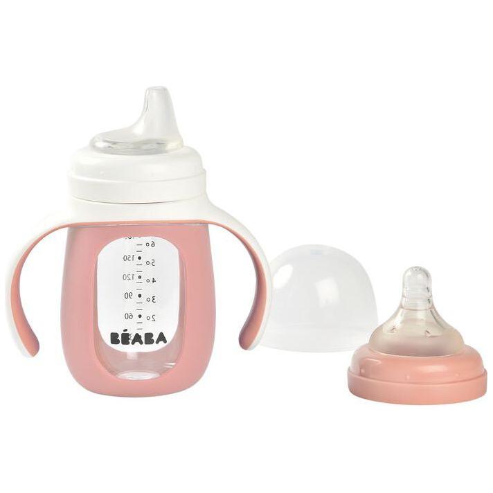 Beaba 2-in-1 Glass Bottle w Silicone Protective Sleeve 210ml (Assorted Colours)-14