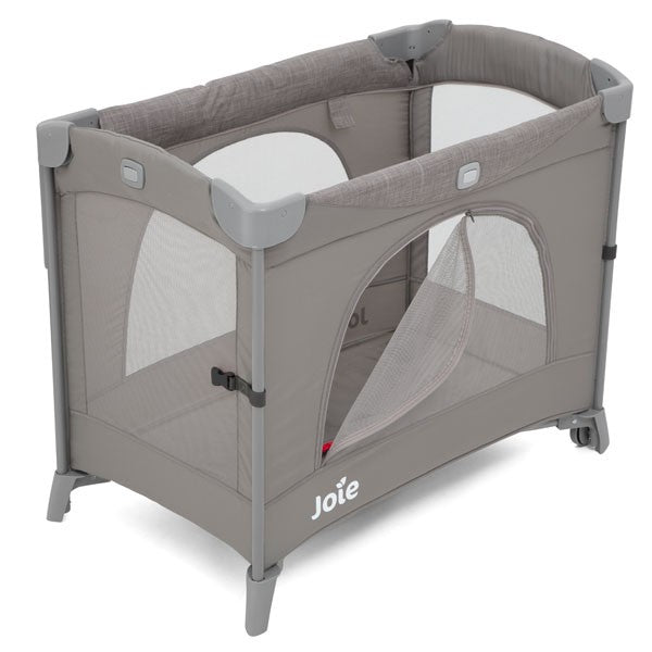 Joie Kubbie Sleep Bedside Travel Cot - Foggy Gray (Bundle Free Pillow)-3