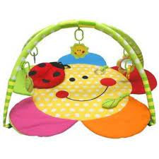 Lucky Baby Smiley Flower Mat With Ladybug Pillow Playgym