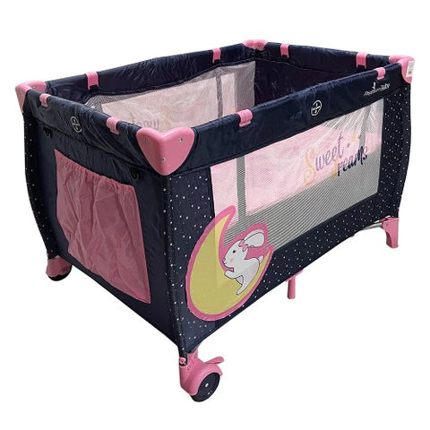 Lucky Baby S11 Premium Travel Playpen + Canopy - Pink