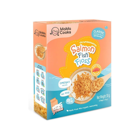Mama Cooks Salmon Fish Floss 9 m+ (3 packs x 10g) | Little Baby.