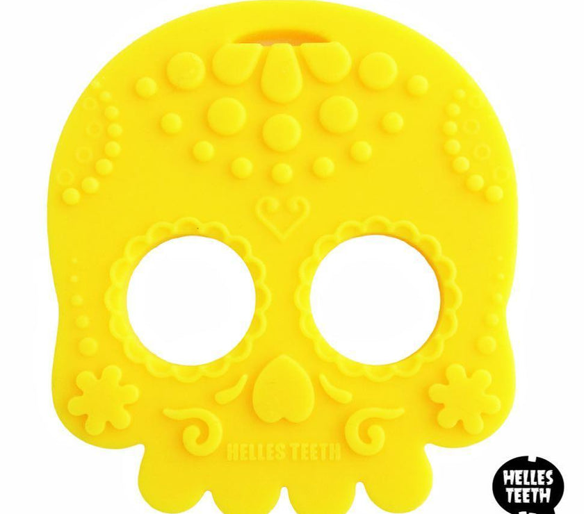 Helles Teeth Sugar Skull Teether (Yellow) | Little Baby.