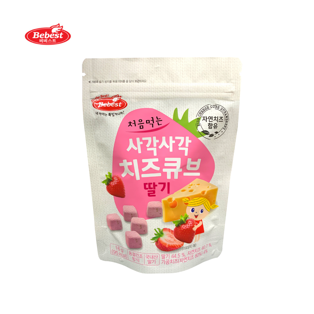 Bebest Baby Snack Freeze-Dried Cheese Cube - Strawberry (16g)