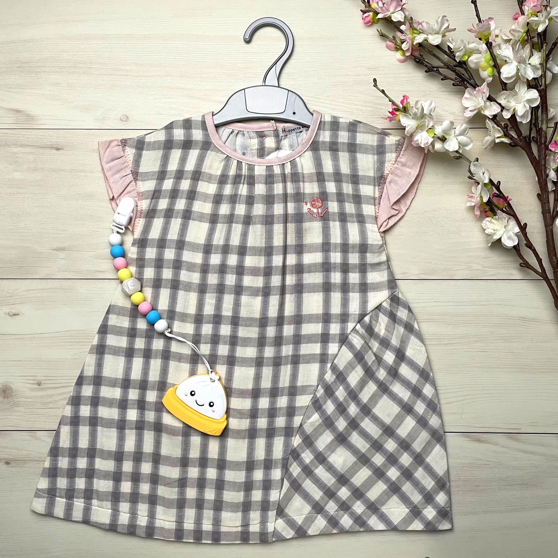 Hoppetta Checker One Piece - Gray 90 cm | Little Baby.