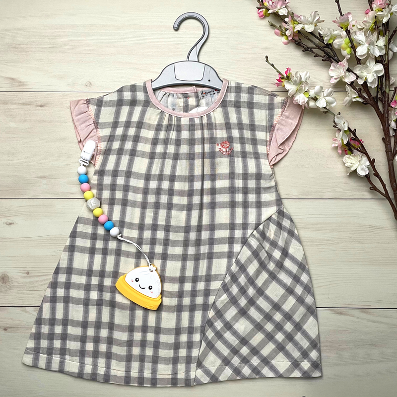 Hoppetta Checker One Piece - Gray 90 cm | Little Baby.