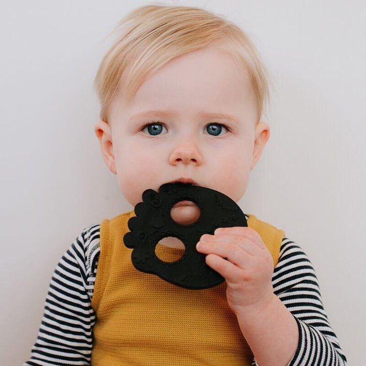 Helles Teeth Sugar Skull Teether (Black) | Little Baby.