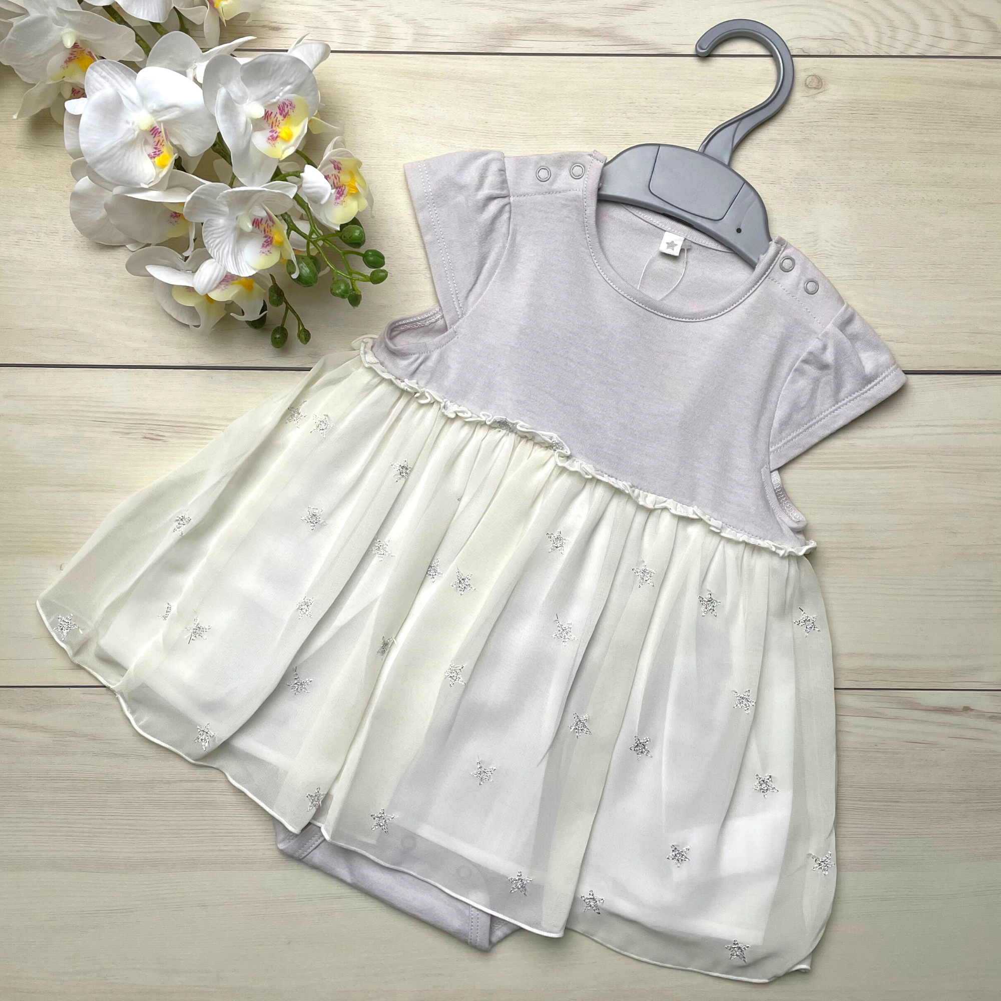 10mois (Dimowa) Star Chiffon Layered Body Gray | Little Baby.