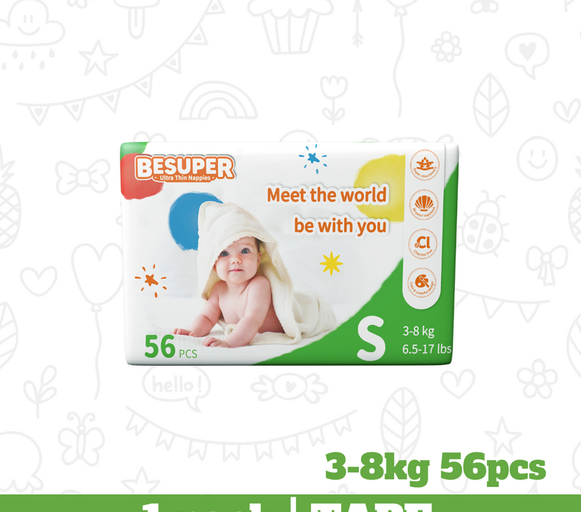 Besuper Ultra-Thin Tape Diapers (Size S to M)