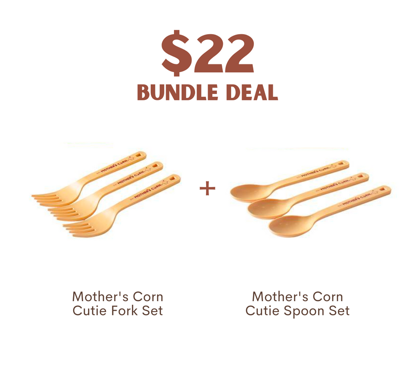 Mother's Corn Cutie Fork Set + Spoon Set [Bundle $22]