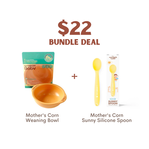 Mother's Corn Weaning Bowl + Sunny Silicone Spoon [Bundle $22]