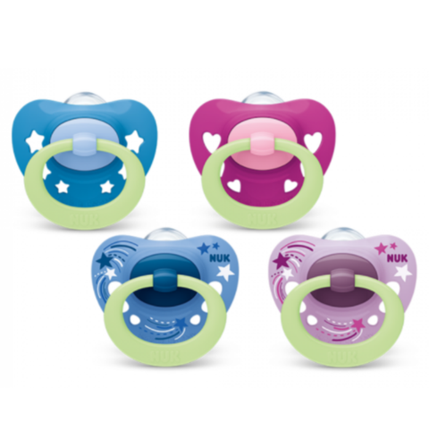 NUK Signature Night Silicone Soother (Assorted Designs)