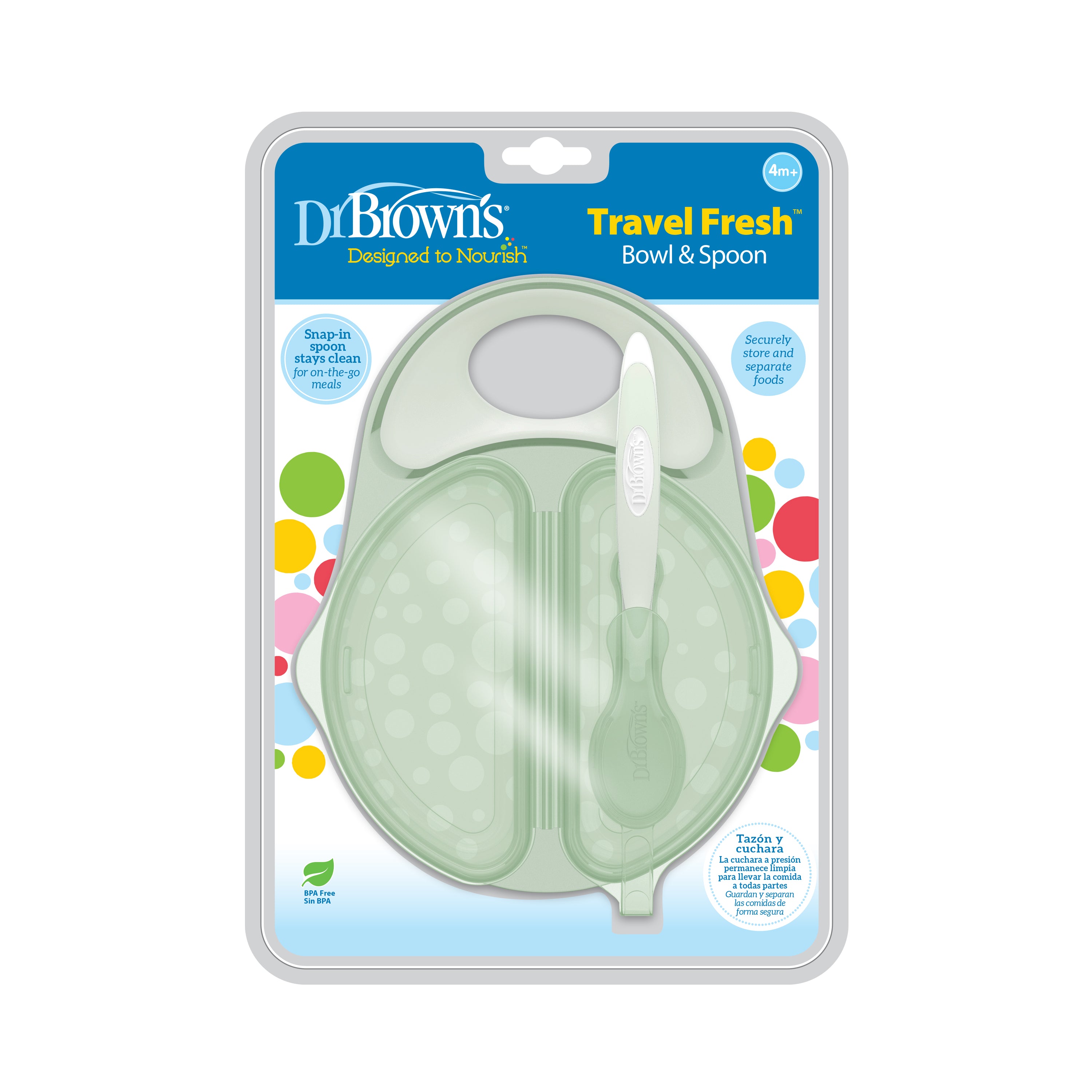 Dr. Brown’s Travel Fresh Bowl & Spoon - Light Green