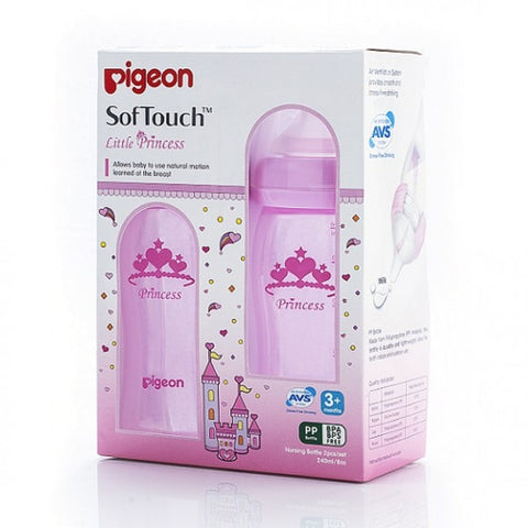 Pigeon Softouch Nursing Bottle - Princess Pink (Twin Pack) 240ml | Little Baby.