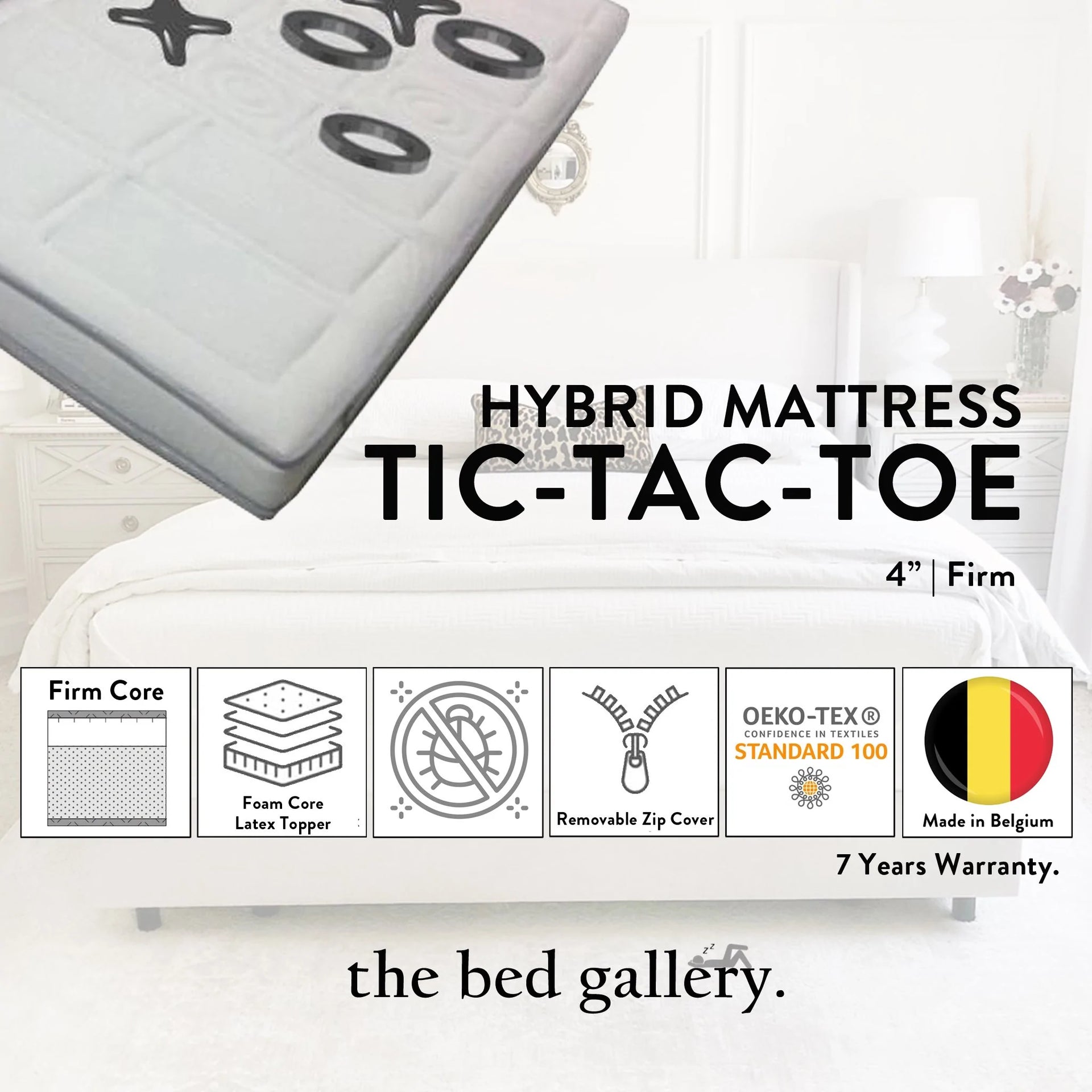 Sofzsleep Hybrid Latex Tic-Tac-Toe Mattress - H11cm
