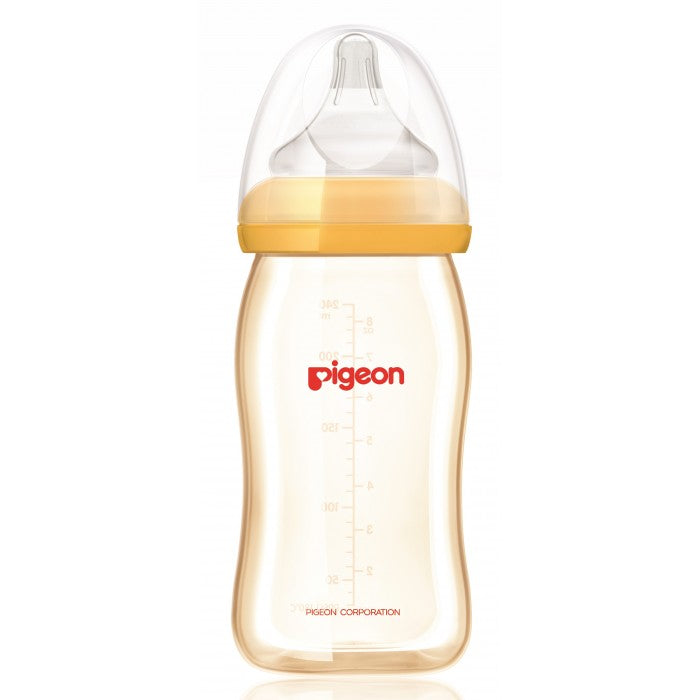 Pigeon Softouch Peristaltic Plus Ppsu Nursing Bottle, 240ml (M) 3+ Months (Y-Cut) Twin Pack | Little Baby.