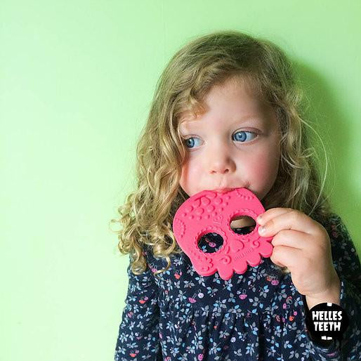 Helles Teeth Sugar Skull Teether (Spice Pink) | Little Baby.