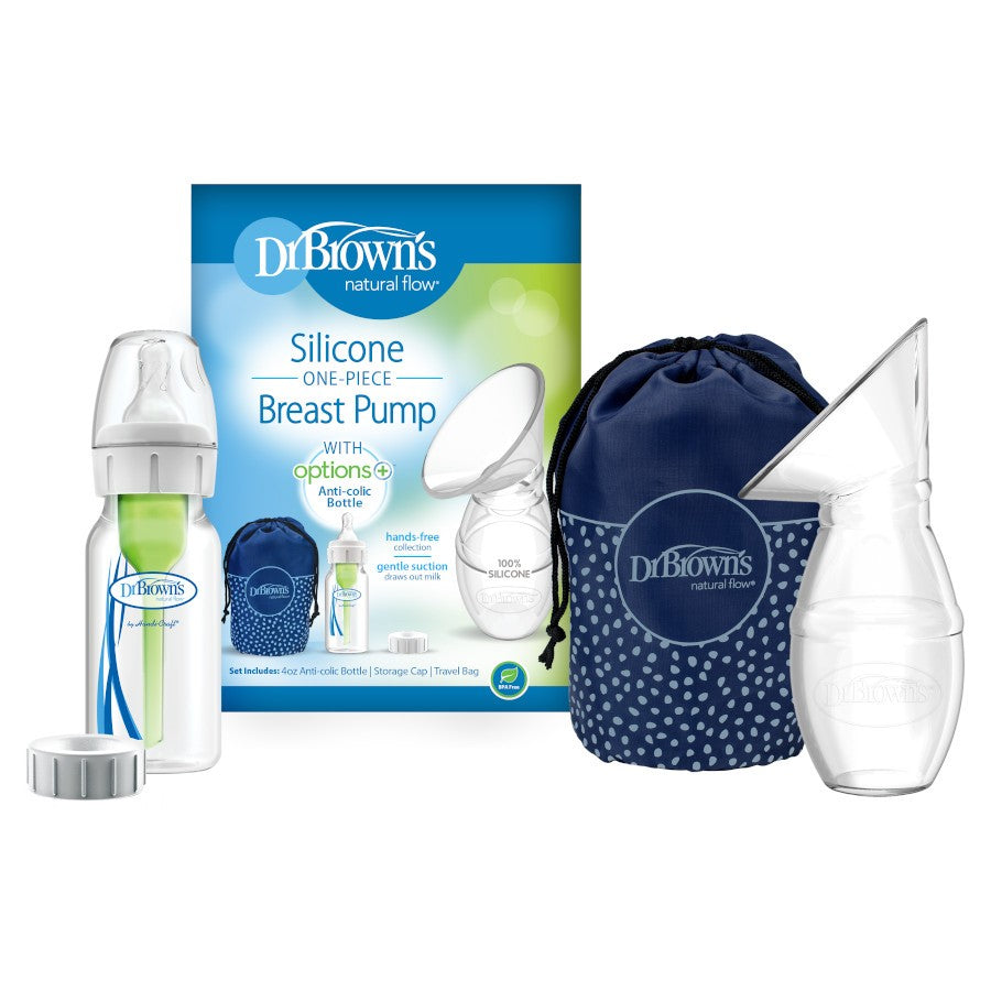 Dr. Brown’s Silicone One-Piece Breast Pump w 120ml PP Narrow Bottle