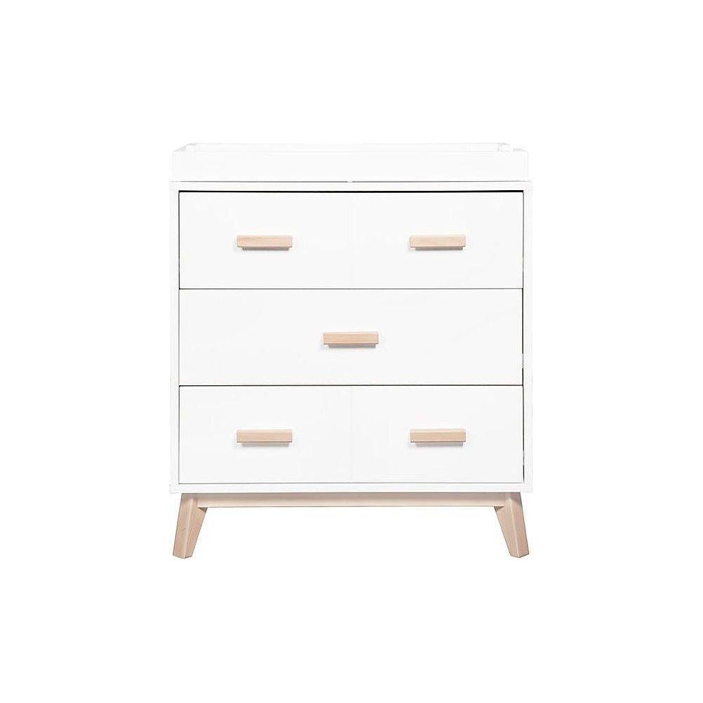 Babyletto Scoot 3-Drawer Changer Dresser with Removable Changing Tray (White/Washed) | Little Baby.