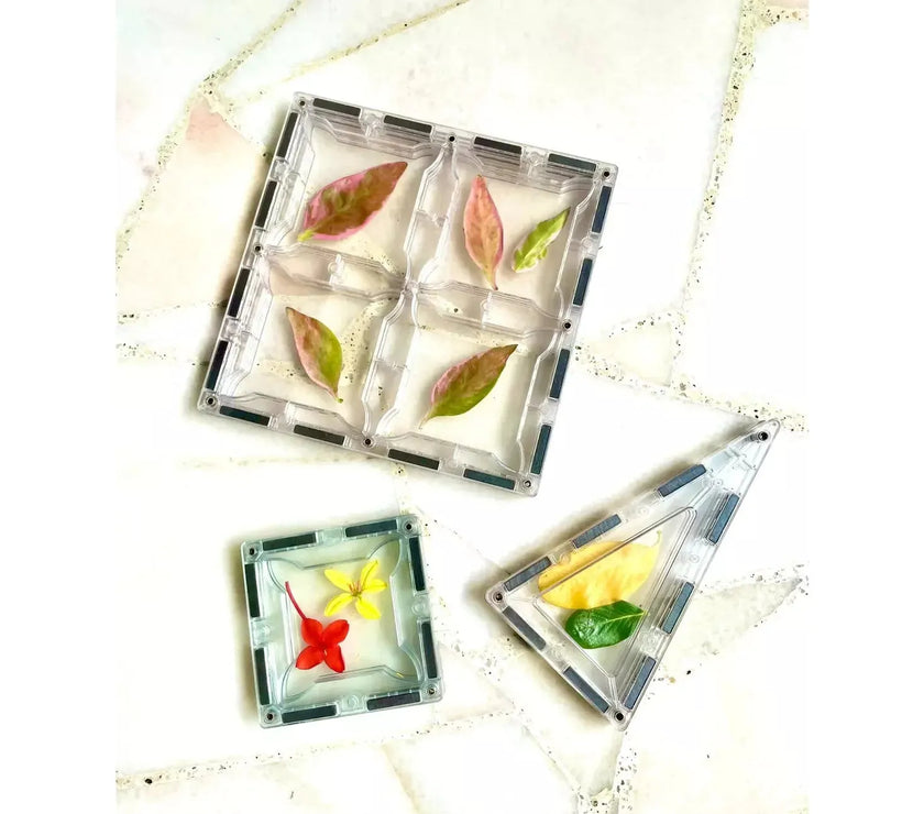 SparksMag Transparent 104 Pcs Petite Magnetic Tiles Set