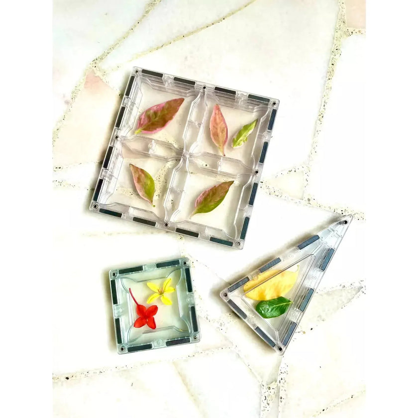 SparksMag Transparent 104 Pcs Petite Magnetic Tiles Set