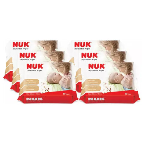 NUK Dry Cotton Wipes (80s x 6)