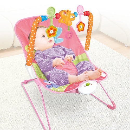 Lucky Baby Deluxe Bouncer - Pink Floral-2