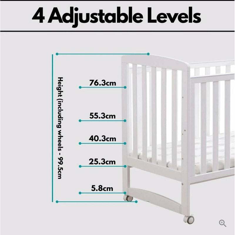 Palette Box Sweet Dreams Avant Garde 10-in-1 Convertible Baby Cot with Anti-Colic System (ACS) & Rocker - Drop Gate (120x60cm)-8
