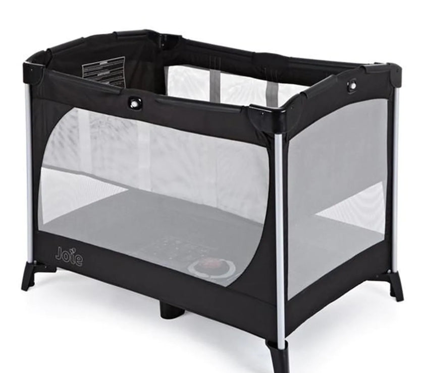 Joie Allura Travel Cot - Black Ink (Bundle with Free Gift)