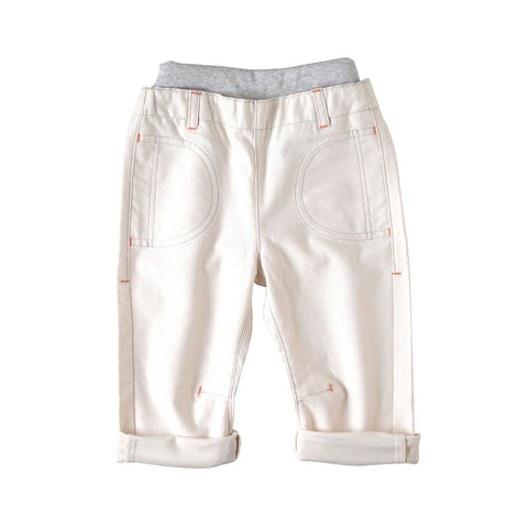 10mois Organic Denim Pants - White | Little Baby.