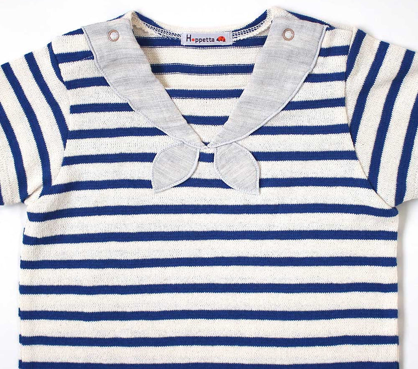 Hoppetta Blue Stripe Bodysuit - Blue | Little Baby.