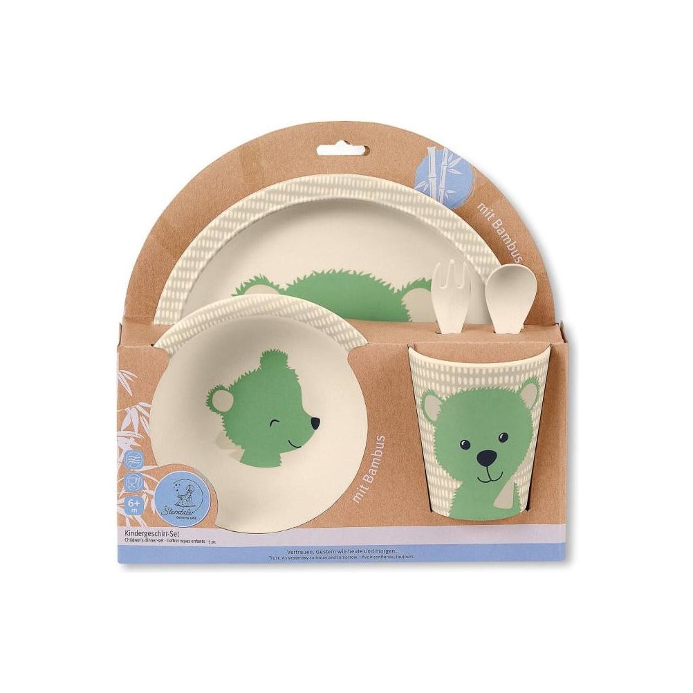 Sterntaler Bamboo Tableware Set- Baylee Green | Little Baby.
