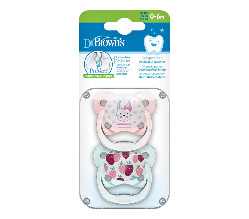 Dr. Brown’s Prevent Shield Pacifier Twin Pack (Assorted Designs)