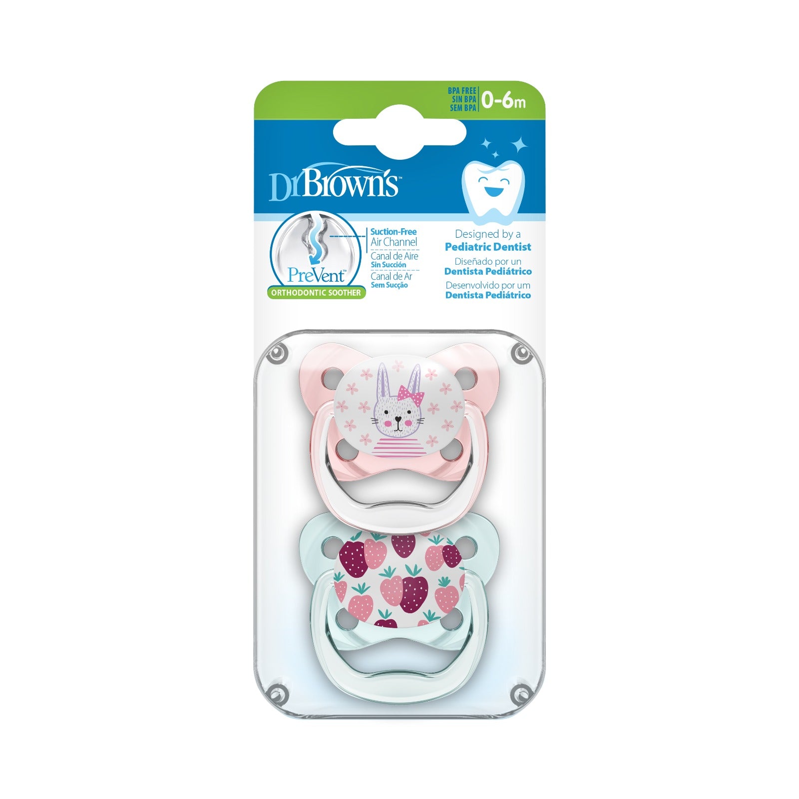 Dr. Brown’s Prevent Shield Pacifier Twin Pack (Assorted Designs)