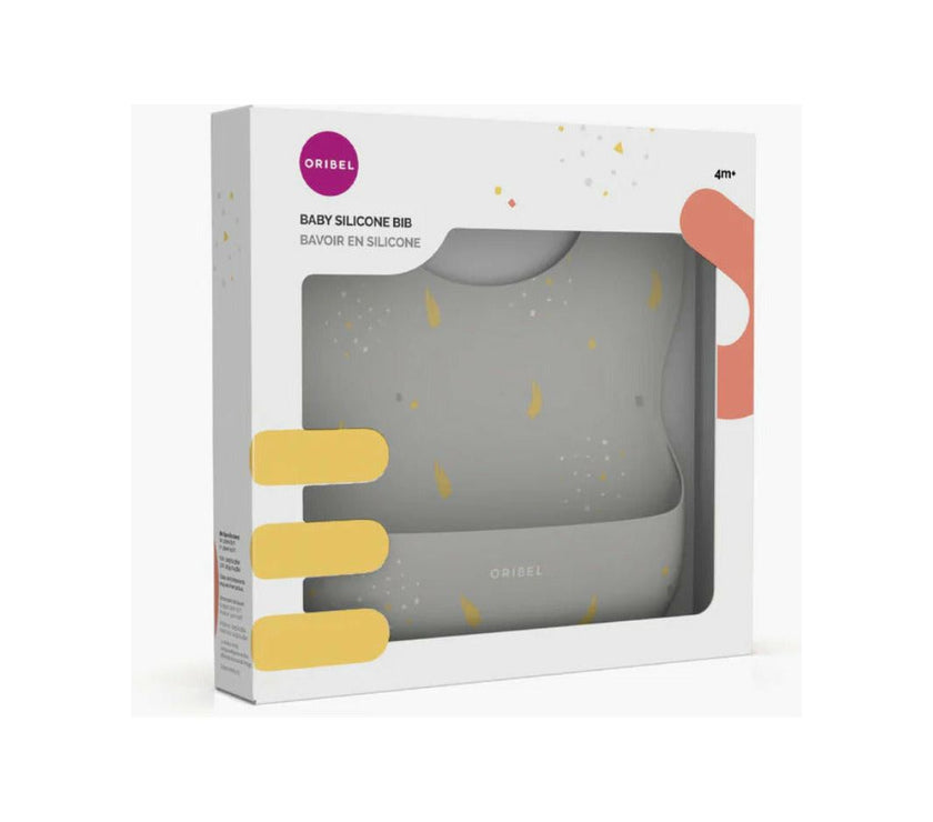 Oribel Baby Silicone Bib - Earl Grey