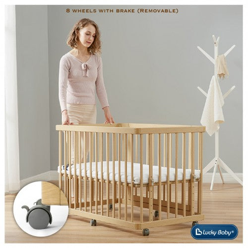 [Bundle] Lucky Baby Lettino Baby Cot & Allerfree Mattress - WHITE Only-4