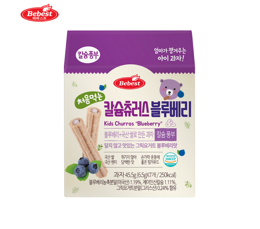 Bebest Kids Calcium Churros - Blueberry (6.5g x 7ea)