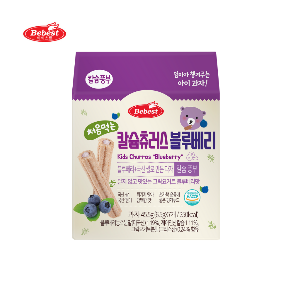 Bebest Kids Calcium Churros - Blueberry (6.5g x 7ea)