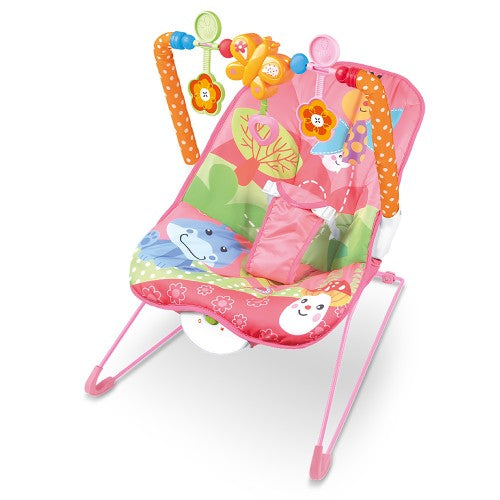 Lucky Baby Deluxe Bouncer - Pink Floral-1