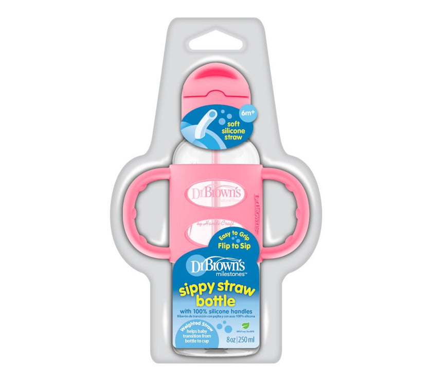 Dr. Brown’s PP Narrow Sippy Straw Bottle w Silicone Handles (Assorted Designs