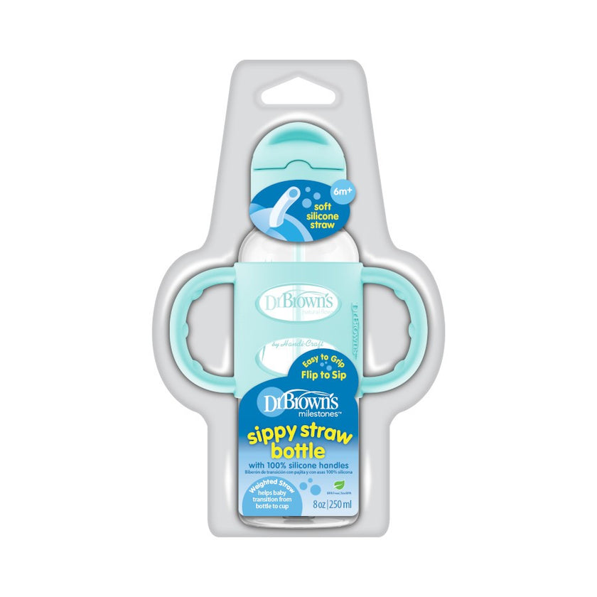 Dr. Brown’s PP Narrow Sippy Straw Bottle w Silicone Handles (Assorted Designs