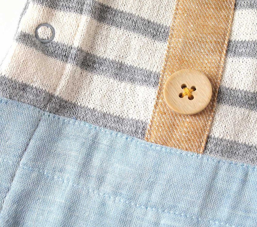 Hoppetta Boy Short Overall - Gray | Little Baby.
