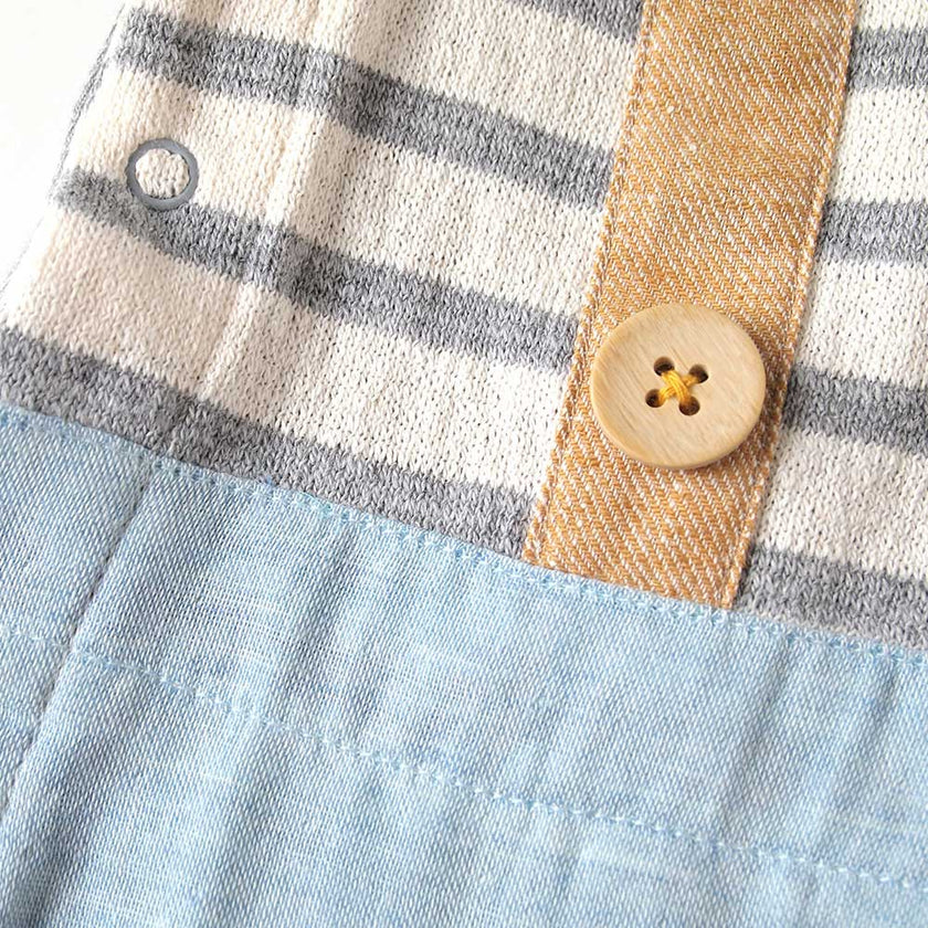 Hoppetta Boy Short Overall - Gray | Little Baby.