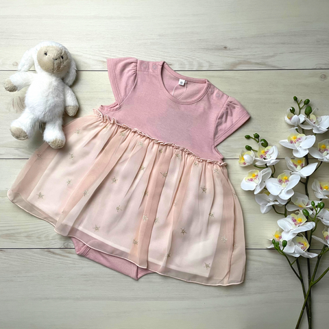10mois (Dimowa) Star Chiffon Layered Body Pink | Little Baby.