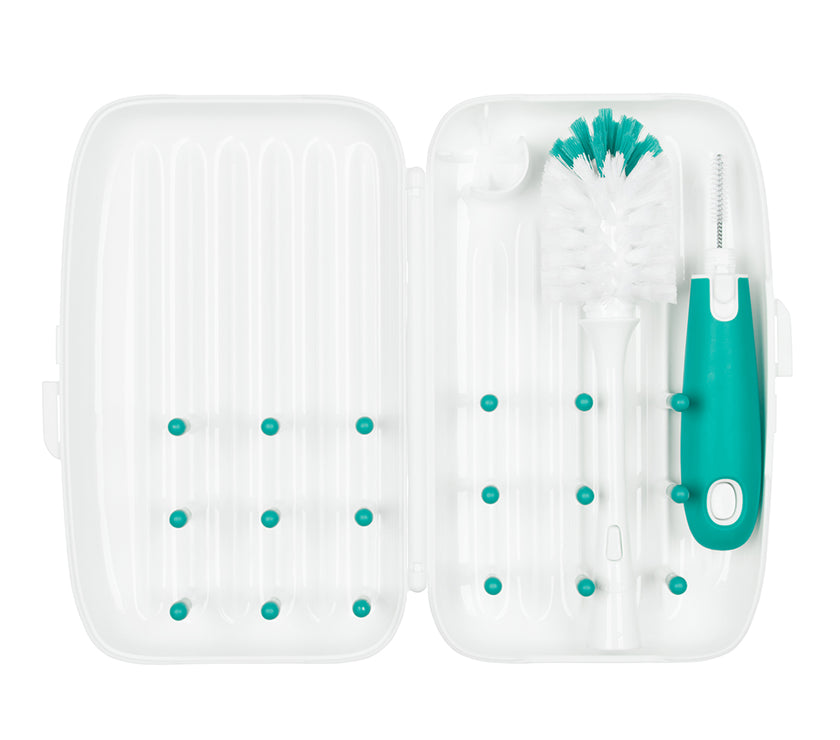 OXO TOT On-The-Go Drying Rack & Bottle Brush - Teal | Little Baby.