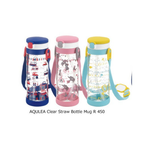Richell Aqulea Clear Straw Bottle Mug (450m)-1